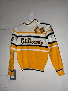Vintage El Dorado Cheerleading Sweater Made in USA Varsity Turtleneck